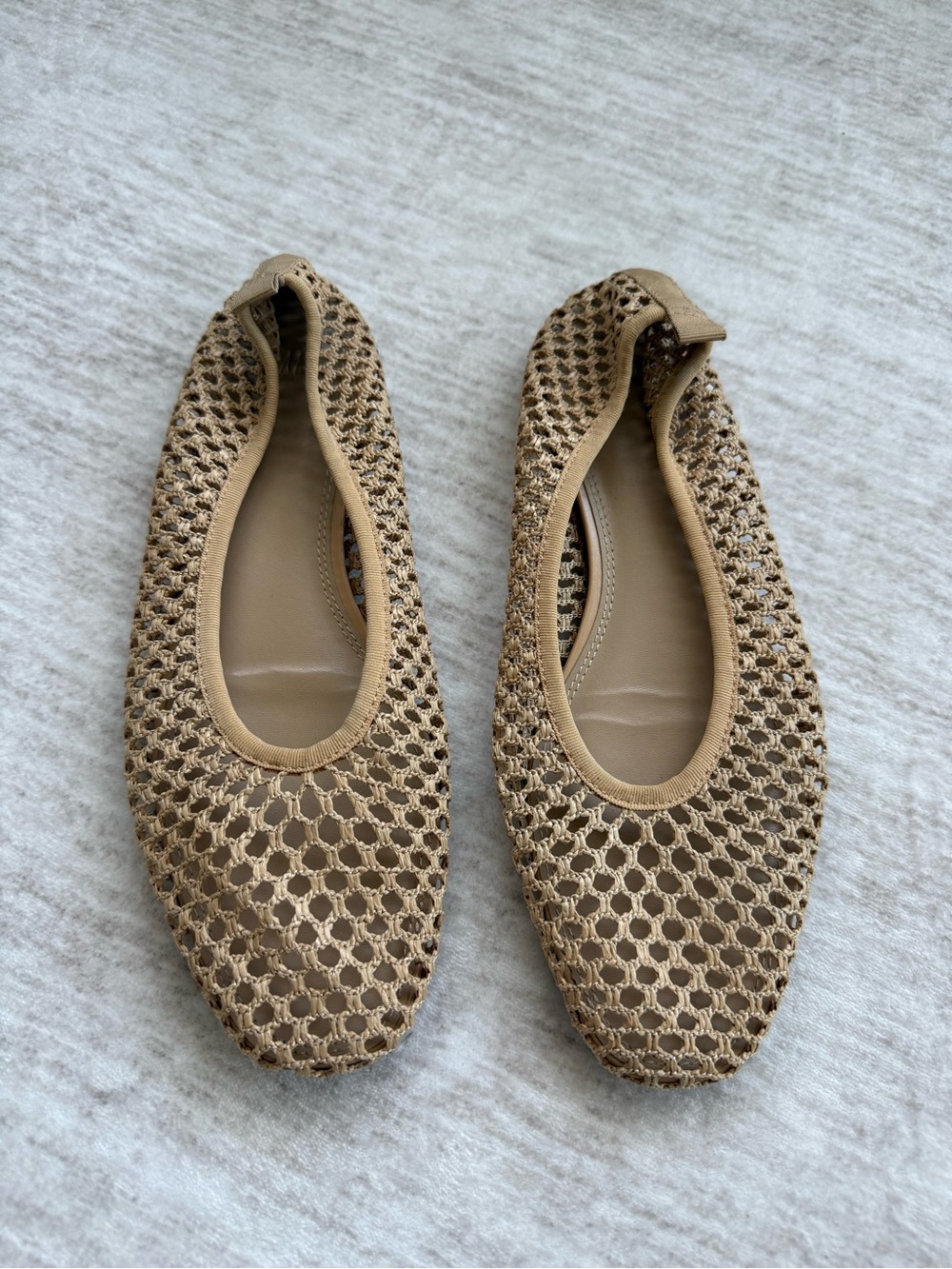 H&M Tan Woven Ballet Flats